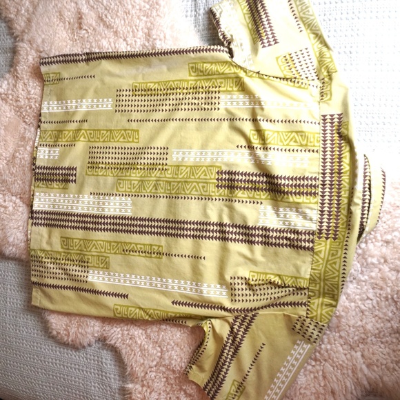 T&L Muumuu Factory Hawaiin Shirt XL Aloha Cotton Made in Hawaii Tribal Print VTG - Picture 6 of 7